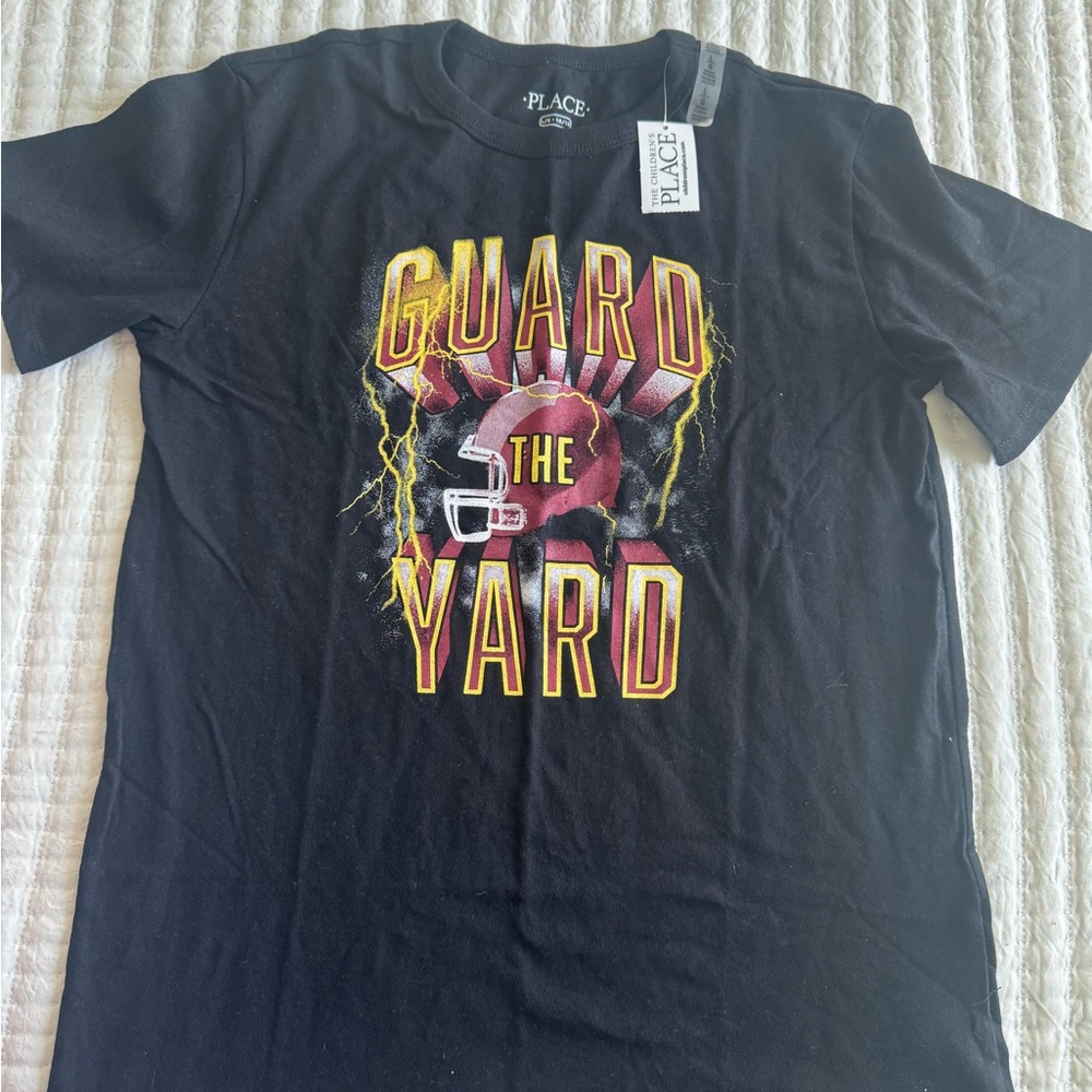 Kids Black Graphic Tee with Football Design